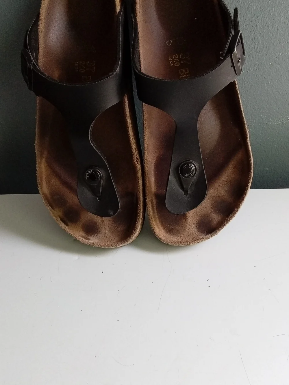Birkenstock Gizeh Black Birko-Flor Thong Sandals Womens 37 L6 M4